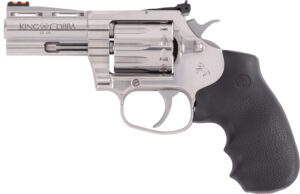 Colt Mfg KCOBRA22SP3RFO King Cobra 22 LR 10 Shot 3" Stainless Vent Rib Barrel, Stainless Cylinder & Frame, Black Rubber Grip