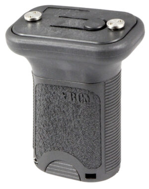 BCM VGSKMBLK BCMGunfighter Short Vertical Grip Made of Polymer With Black Aggressive Textured Finish with Storage Compartment for Keymod Rail
