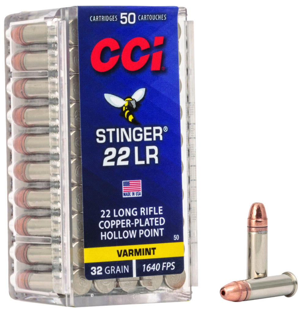 CCI 0050 Stinger 22LR 32gr Copper Plated Hollow Point 50 Per Box/100 Case