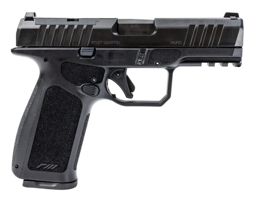 Rost Martin RM1XB1 RM1X Compact 9mm Luger 10+1 4" Black Match Grade Barrel, Black Nitrocarburized Steel Optic Ready/Serrated Slide, Black Polymer Frame w/Picatinny Rail, Interchangeable Backstrap Grip